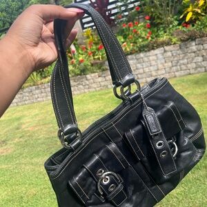 Black retro coach bag